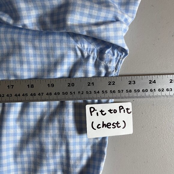 Eton Fine Twill Cotton Slim Check Button Up Shirt - Men's Size 43/17 - Blue - Picture 7 of 9